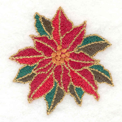 Embroidery Design: Single poinsetta flower 2.15w X 2.24h