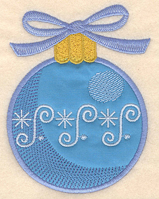 Embroidery Design: Christmas ornament blue applique 3.77w X 4.99h