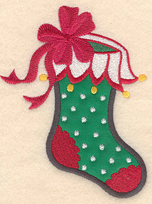 Embroidery Design: Christmas stocking applique 3.78w X 4.99h