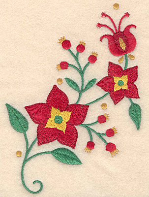 Embroidery Design: Christmas poinsetta 3.59w X 4.99h