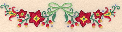 Embroidery Design: Poinsetta with ribbon 6.98w X 1.59h