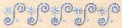 Embroidery Design: Snowflakes and swirls large 6.34w X 1.24h