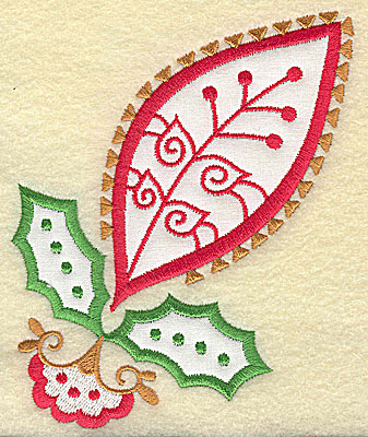 Embroidery Design: Christmas Paisley design H applique large 4.16w X 4.98h