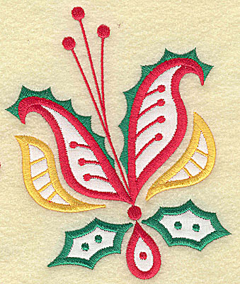 Embroidery Design: Christmas Paisley design I applique large 4.15w X 4.95h