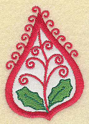 Embroidery Design: Christmas Paisley design G 1.94w X 2.78h