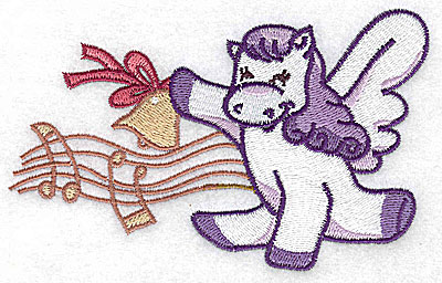 Embroidery Design: Pegasus with musical notes large 4.98w X 3.17h