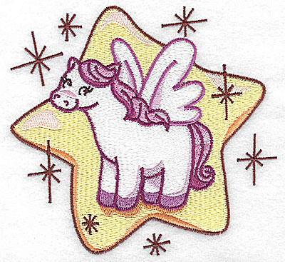 Embroidery Design: Pegasus on star large 4.93w X 4.59h