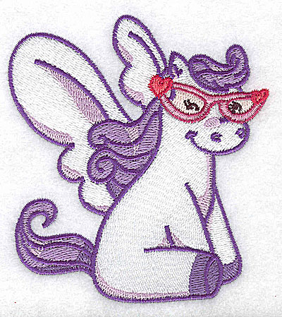 Embroidery Design: Pegasus B with sunglasses 3.53w X 3.89h