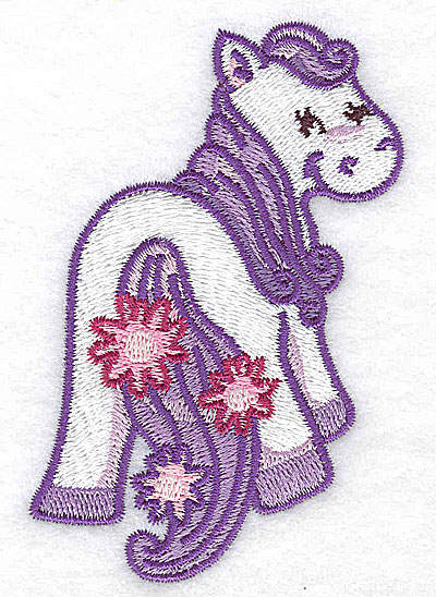 Embroidery Design: Pegasus C with flowers 2.51w X 3.73h