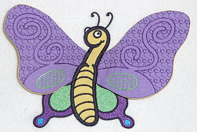 Embroidery Design: Butterfly applique 6.98w X 4.51h