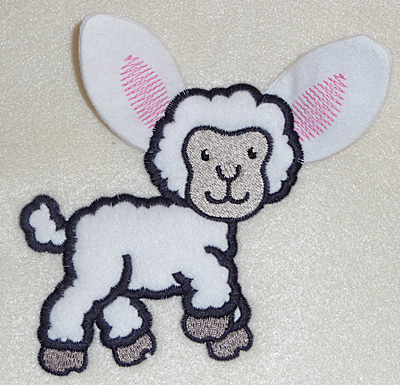 Embroidery Design: Lamb applique 4.00w X 4.44h