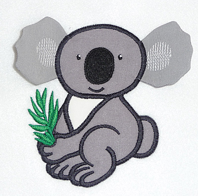 Embroidery Design: Koala applique 3.85w X 4.81h