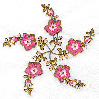 Embroidery Design: Carousel Flowers A large 4.94w X 4.88h