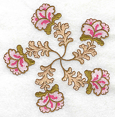 Embroidery Design: Carousel Flowers F large 4.85w X 4.95h