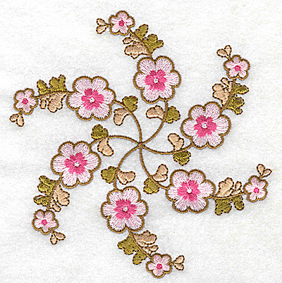 Embroidery Design: Carousel Flowers G large 4.80w X 4.98h