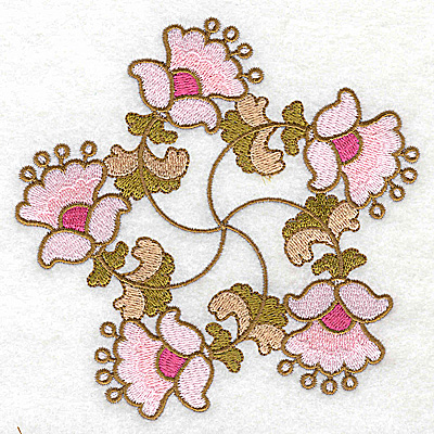 Embroidery Design: Carousel Flowers H large 4.96w X 4.94h