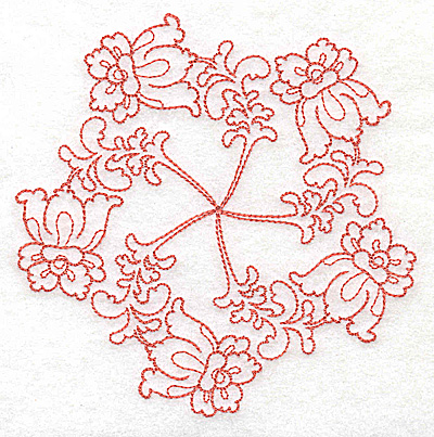 Embroidery Design: Carousel Flowers C outline 4.90w X 4.97h