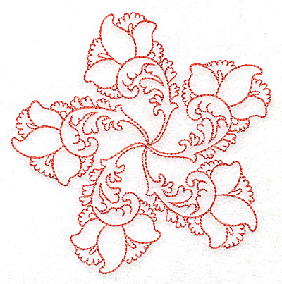 Embroidery Design: Carousel Flowers D outline 4.91w X 4.95h