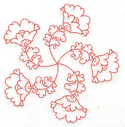 Embroidery Design: Carousel Flowers E outline 4.80w X 4.95h