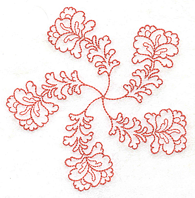 Embroidery Design: Carousel Flowers F outline 4.82w X 4.96h