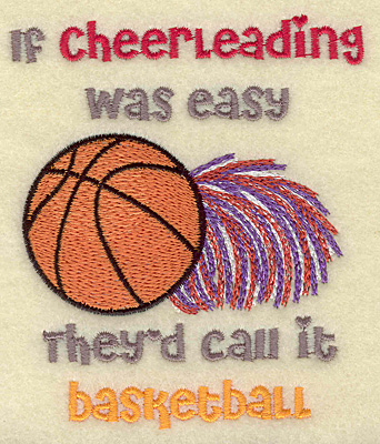Embroidery Design: Cheerleading basketball 3.70w X 4.36h