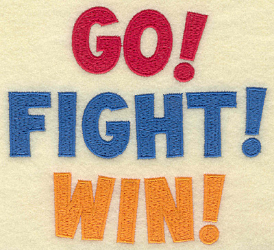 Embroidery Design: Go Fight Win large 5.49w X 5.00h