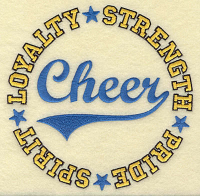 Embroidery Design: Cheer large 6.82w X 6.83h