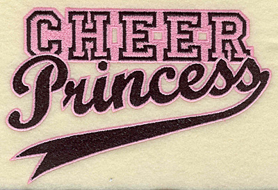 Embroidery Design: Cheer princess large 6.97w X 4.70h