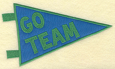 Embroidery Design: Go team banner applique large 6.94w X 4.04h