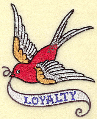 Embroidery Design: Loyalty bird large 4.05w X 4.94h
