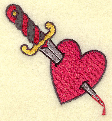 Embroidery Design: Dagger in heart 2.79w X 3.13h