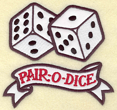 Embroidery Design: Pair O Dice small 3.84w X 3.55h