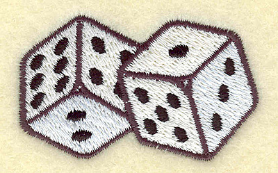 Embroidery Design: Dice pair 2.41w X 1.50h