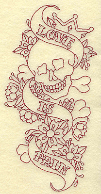 Embroidery Design: Love is pain redwork 3.49w X 6.95h
