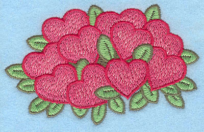 Embroidery Design: Heart bouquet large  2.54"h x 3.94"w