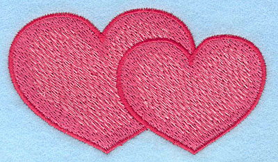 Embroidery Design: Hearts interlocked large  2.13"h x 3.65"w