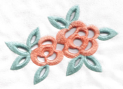 Embroidery Design: Cutwork double flowers large6.65w X 4.51h