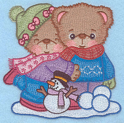 Embroidery Design: Boy and Girl teddy large4.91"Hx5.00"W