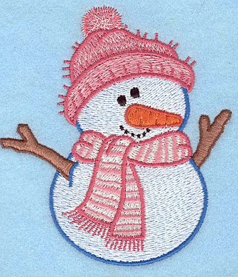 Embroidery Design: Snowman A large4.15"Hx3.73"W