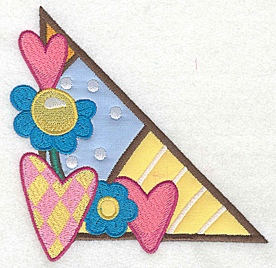 Embroidery Design: Corner hearts and flowers large 2 appliques 4.99w X 4.86h