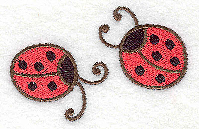 Embroidery Design: Two ladybugs 2.78w X 1.80h