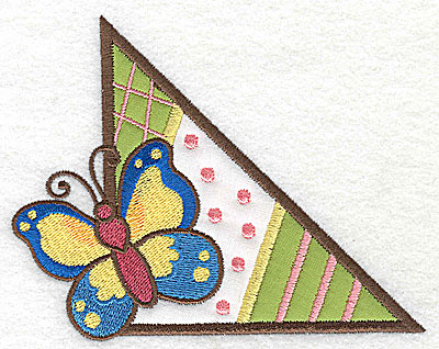 Embroidery Design: Corner butterfly large 2 appliques 4.97w X 3.93h