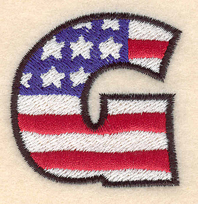 Embroidery Design: G large  2.01"h x 1.94"w