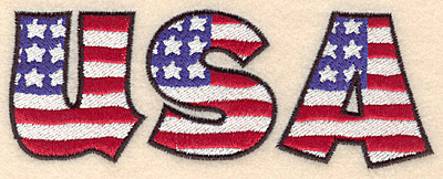 Embroidery Design: USA large  2.10"h x 5.66"w
