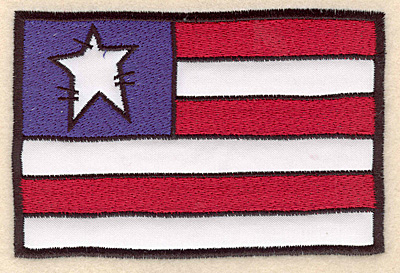 Embroidery Design: Flag stars and stripes applique 5.00"w X 3.36"h