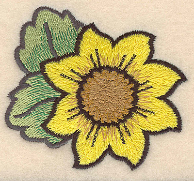 Embroidery Design: Sunflower large 3.05"w X 2.77"h