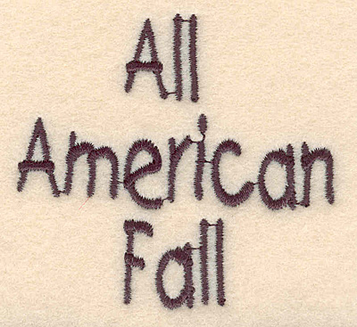 Embroidery Design: All American Fall large 2.65"w X 2.45"h