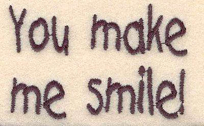 Embroidery Design: Smile large 2.67w X 1.73h