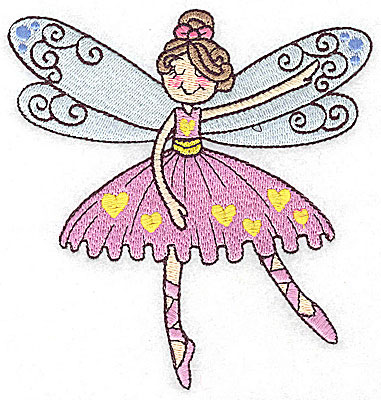 Embroidery Design: Dancing Fairy A large 4.73w X 4.98h
