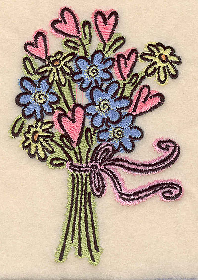 Embroidery Design: Floral bouquet large 3.45w X 5.00h